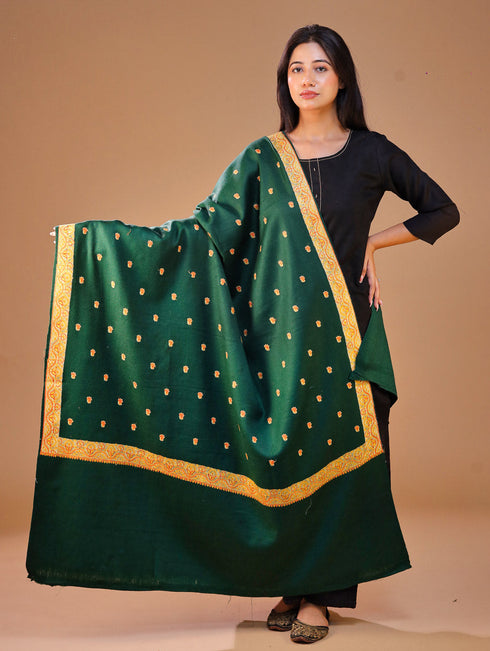 Women's Pure Wool Faux Pashmina Hand Embroidery Shawl